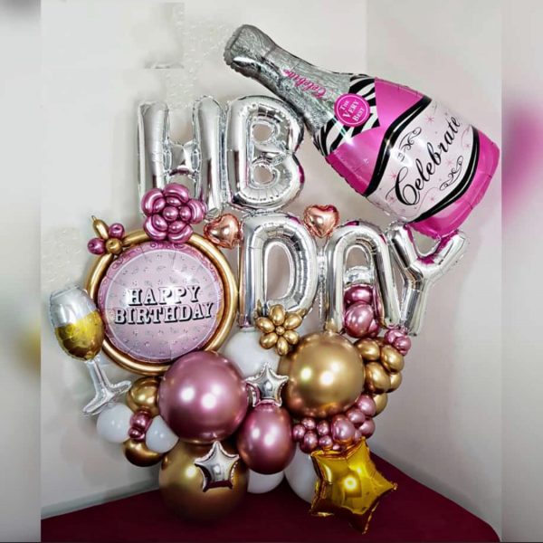Bouquet HBD Champaña